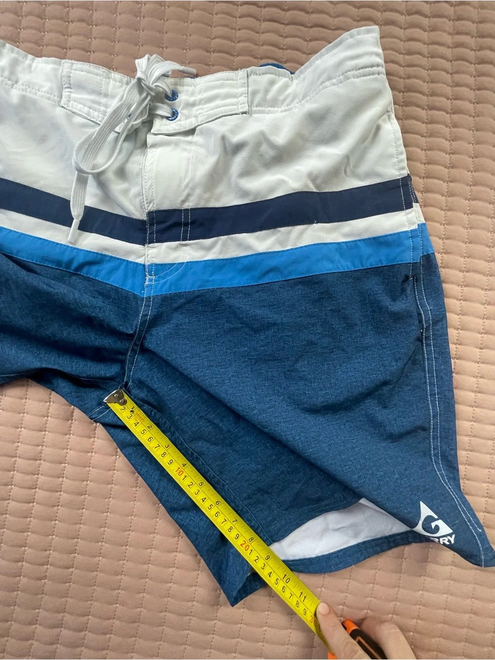 Gerry Weber Men’s Blue White Lined Swim Trunks 38W